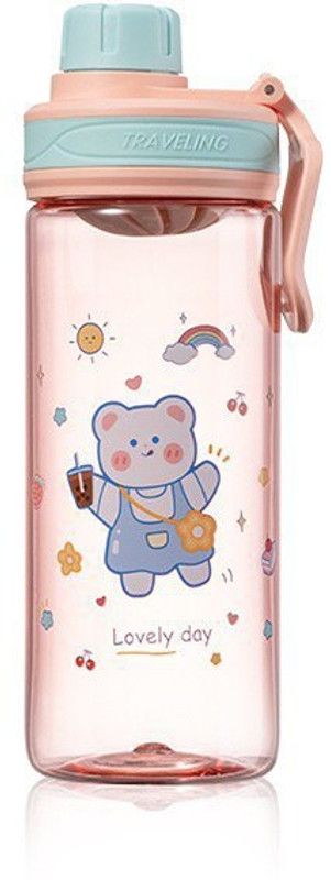 Umang Enterprise Everyday Water bottle Cute Water Bottle with Sipper, Water Bottle for Kids 550 ml Sipper  (Pack of 1, Orange, Yellow, Green, Plastic)