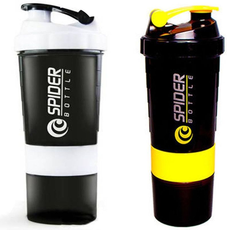 spider Combo of P 500 ml Shaker  (Pack of 2, White, Yellow, Plastic)