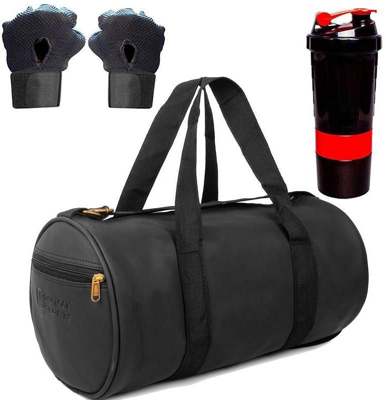 5 O' CLOCK SPORTS Leather Duffle Gym Bag , Spider Shaker and Leather Gym Gloves Fitness Accessory Kit Kit