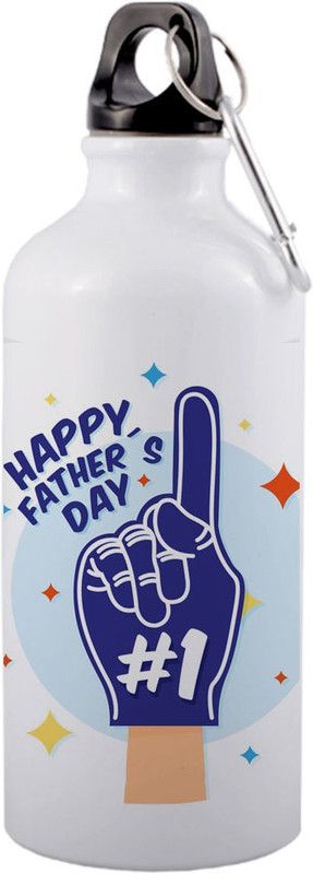 COLOR YARD best happy fathers day with hand symbol design on white 600 ml Sipper  (Pack of 1, White, Aluminium)