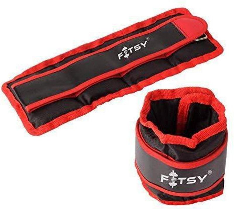 FITSY 2KG Each Adjustable Black Ankle Weight  (4 kg)