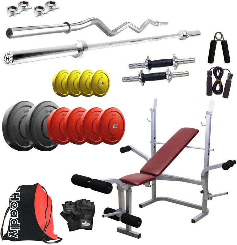 Headly 50 kg Premium CP-HR-50KGCOMBO8 Coloured Home Gym Combo