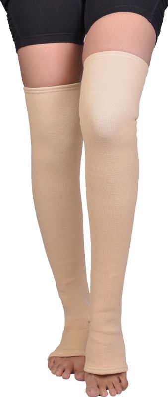 KALPVRUKSH VARICOSE VEIN STOCKINGS PAIR BEIGE S Knee, Calf & Thigh Support  (Beige)