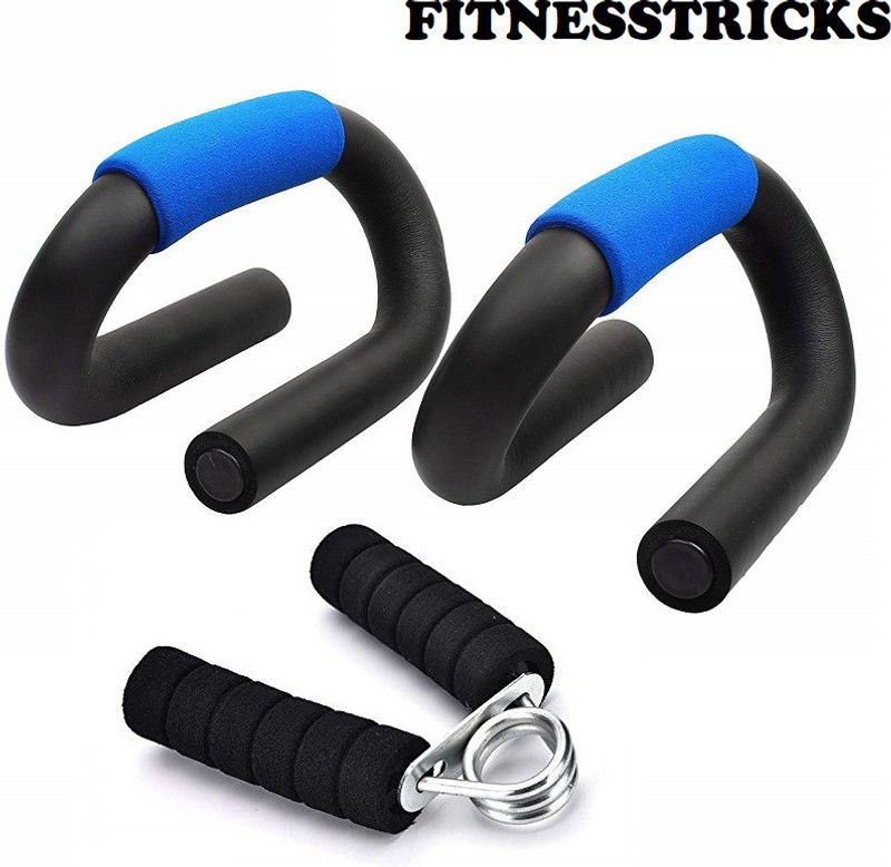 Fitnesstricks Combo Of Push Up Bar With Foam Hand Gripper For Gym And Fitness Kit Fitness Accessory Kit Kit