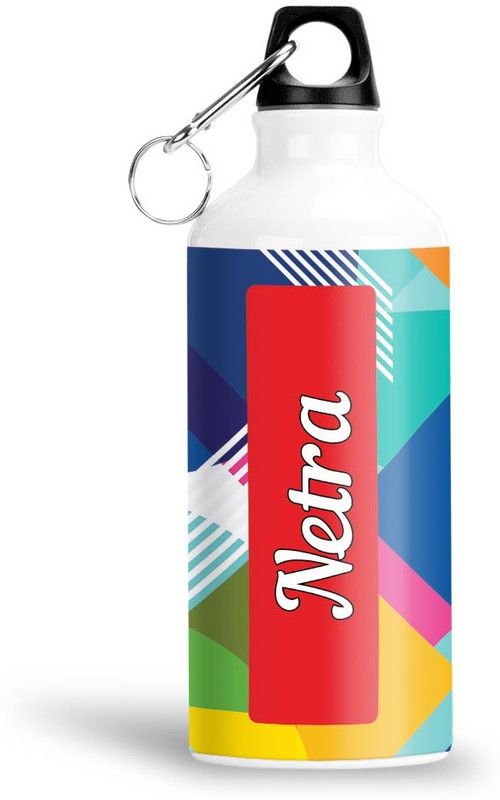 Furnish Fantasy Geometrical Print Aluminium 750ml Water Bottle - Best Birthday Gift - Netra 750 ml Sipper  (Pack of 1, White, Aluminium)
