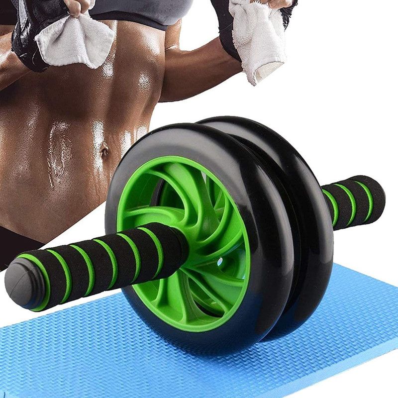 Izoo AB Roller Abdominal Stomach Exerciser Total Body Fitness Home Workout 6 Pack Abs Ab Exerciser  (Black, Green)