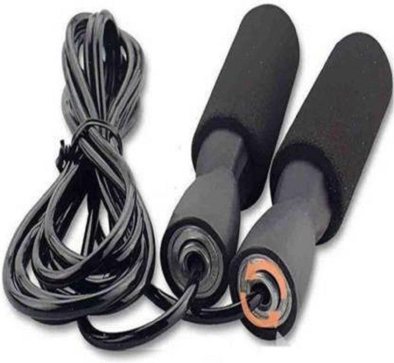 BADSHAH AND KHALIFA Freestyle Skipping Rope Ball Bearing Skipping Rope (Black, Length: 300 cm) Ball Bearing Skipping Rope  (Black, Length: 300 cm)