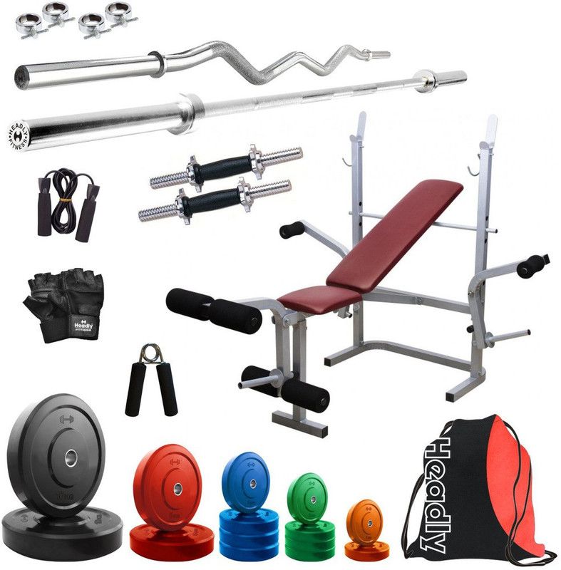 Headly 52 kg Premium CP-HR-52KGCOMBO8 Coloured Home Gym Combo