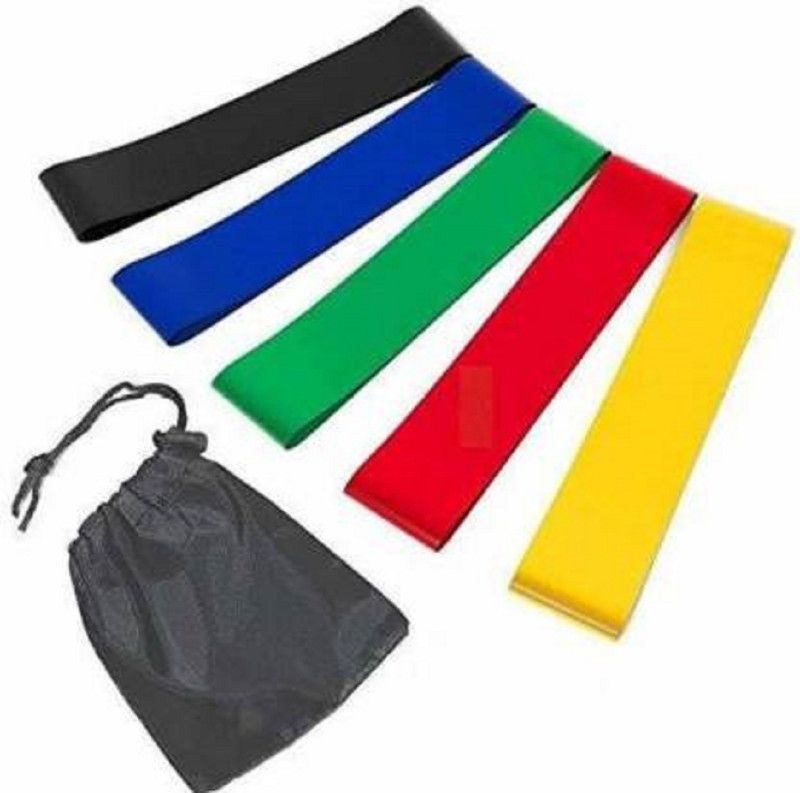 domnikyas Resistance Loop/Exercise Bands for Home Fitness/Strength Training (Set of 5) Resistance Tube  (Multicolor)