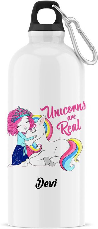 ARTBUG Unicorn Sipper/Water Bottle - Best Birthday Gift for Kids, Name - Devi 600 ml Sipper  (Pack of 1, White, Aluminium)