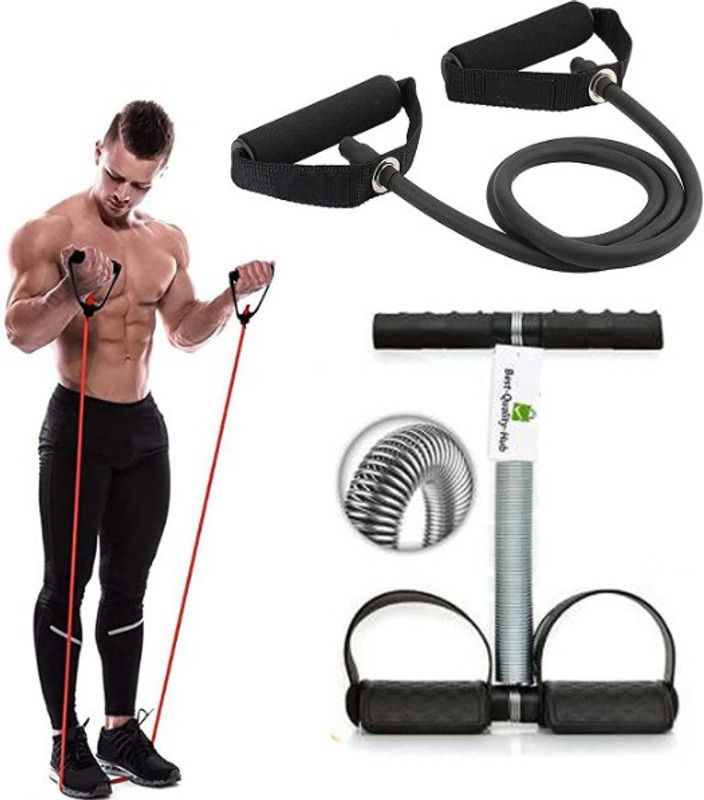 BQH Tummy Trimmer And Toning Tube Resistance Tube for Men and Women Ab Exerciser  (Black)