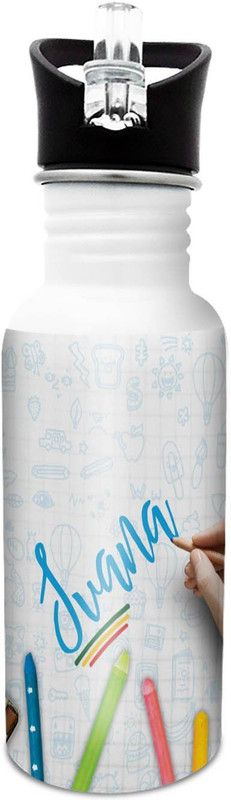 HOT MUGGS Svana-Crayons 600 ml Sipper  (Pack of 1, Multicolor, Steel)
