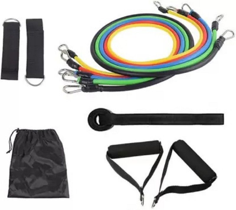 ANTONIS 11 Piece Gym Power Resistance Band Set for Workout Resistance Tube  (Multicolor)