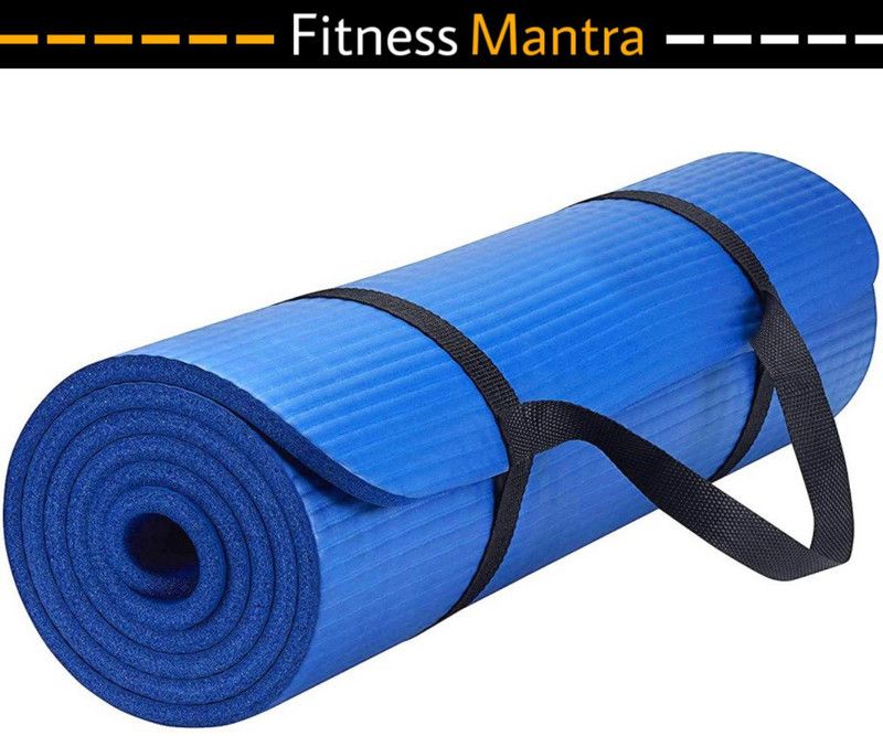 Fitness Mantra Anti Skid Yoga Mat with Strap Blue 6 mm Yoga Mat