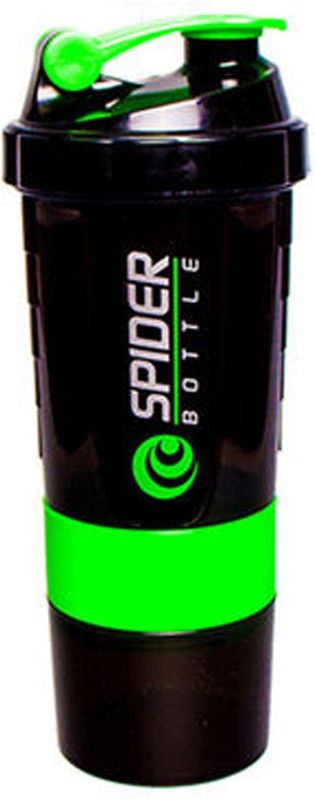 WellShake Protein Shaker Bottle for Gym 500 ml Shaker  (Pack of 1, Green, Plastic)