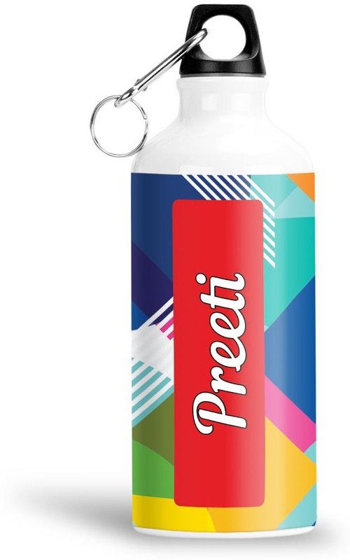Furnish Fantasy Geometrical Print Aluminium 750ml Water Bottle - Best Birthday Gift - Preeti 750 ml Sipper  (Pack of 1, Multicolor, Aluminium)