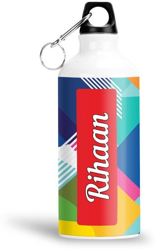 Furnish Fantasy Geometrical Print Aluminium 750ml Water Bottle - Best Birthday Gift - Rihaan 750 ml Sipper  (Pack of 1, Multicolor, Aluminium)