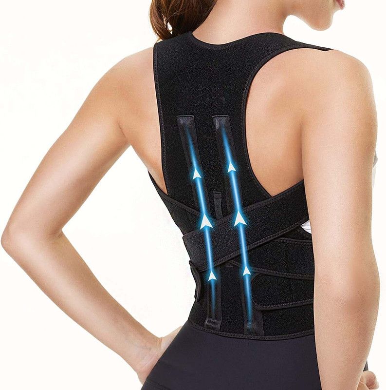elsterfit Magnetic Back Brace Posture Fixer Belt for Lower and Upper for Women's Back Support  (Black)