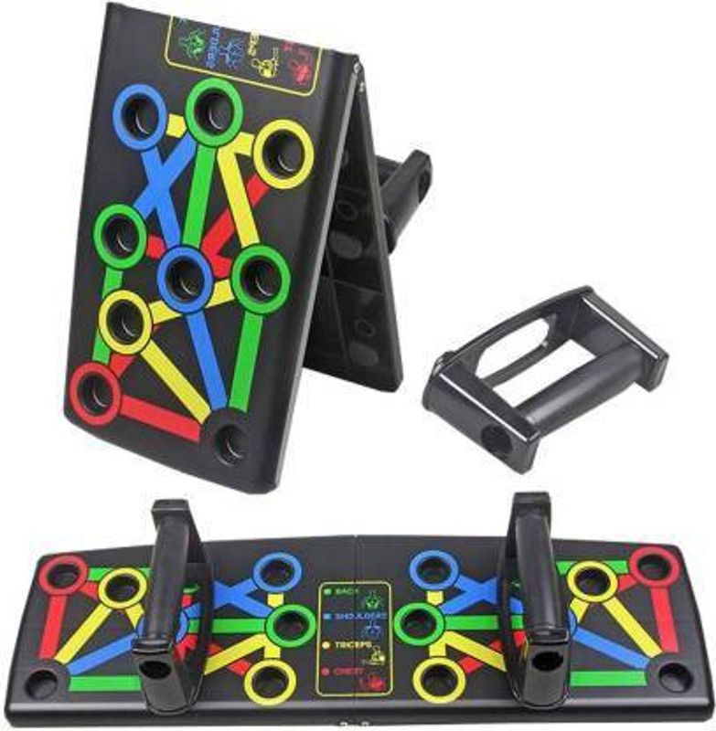 ALORNIS Foldable PushUp Board 14 in 1 Multi-Function PushUp Bracket Rack Dips Stand Body Push-up Bar  (Multicolor)