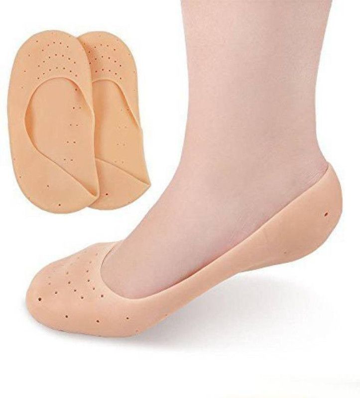 crafting maker Anti Crack Full Length Silicon Foot care Moisturizing Gel Foot Socks Heel Support  (Beige)