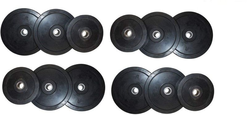 RIO PORT 100 Kg Body Maxx Spare Rubber Weight Plates Black Weight Plate  (100 kg)