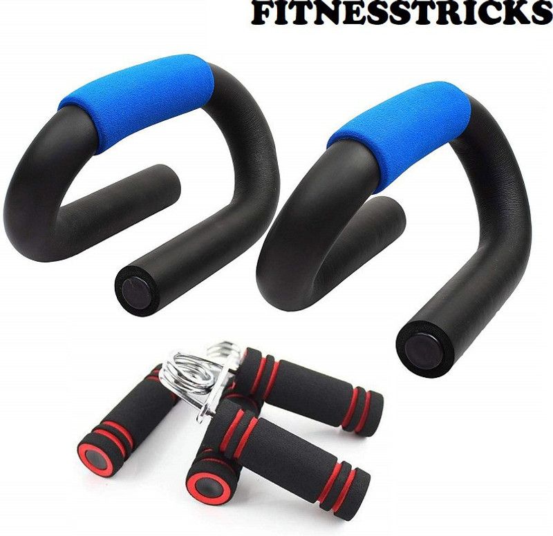 Fitnesstricks Combo Of Push Up Bar With 2 Foam Hand Gripper For Men And Women Fitness Accessory Kit Kit