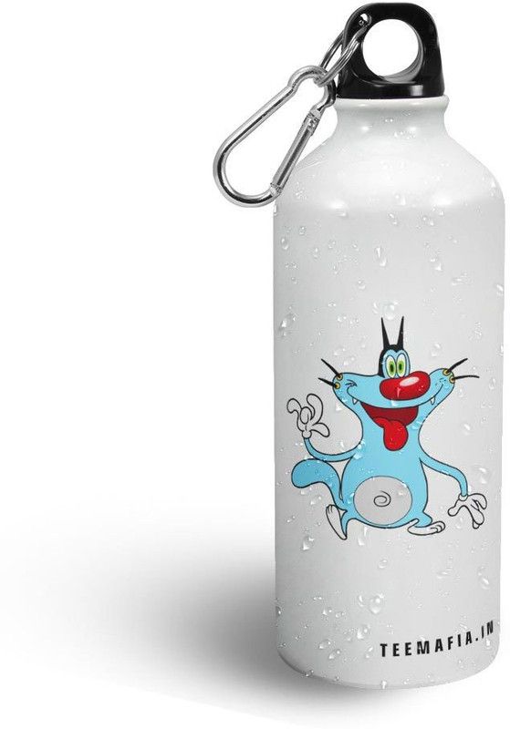 Tee Mafia Oggy And The Chockoaches sipper bottle for kids 600 ml Sipper  (Pack of 1, White, Aluminium)
