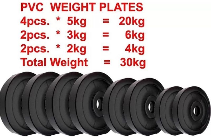 BROTHER FITNESS 30 KG PVC FREE WEIGHT PLATES Black Weight Plate  (30 kg)
