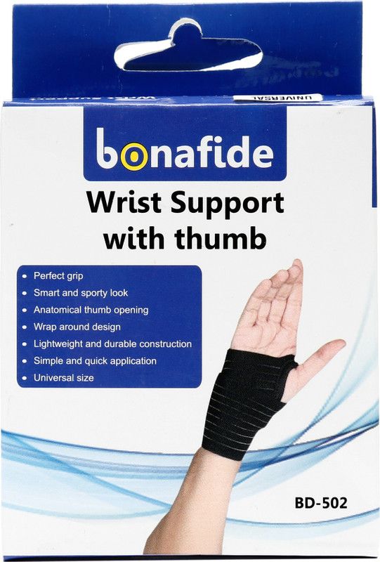 Bonafide Advanced Universal Size with Thumb for Gym Workout, Pain Relief Wrist Support