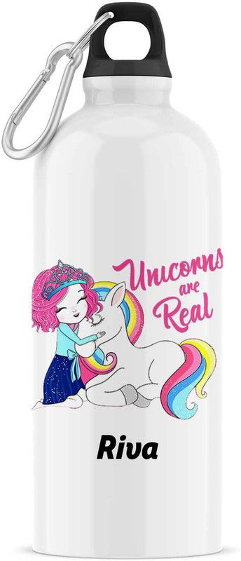 ARTBUG Unicorn Sipper/Water Bottle - Best Birthday Gift for Kids, Name - Riva 600 ml Sipper  (Pack of 1, White, Aluminium)