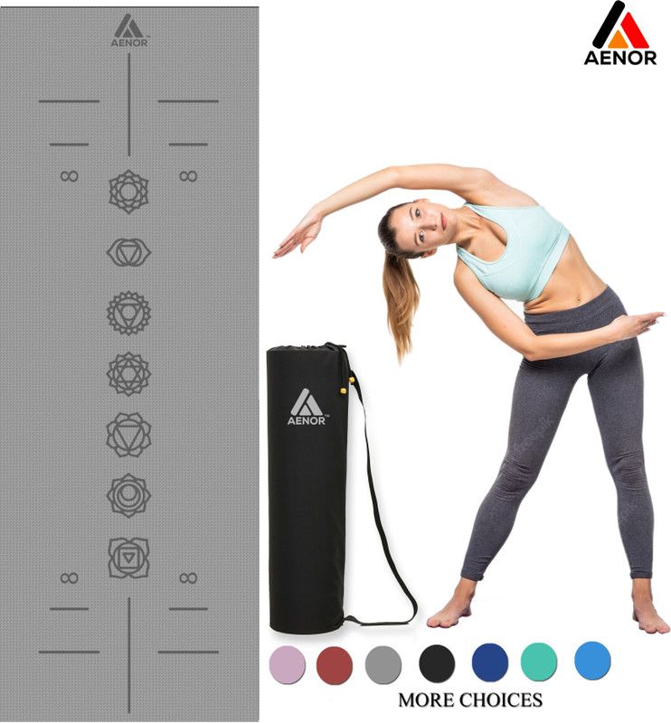 AENOR 7CHAKRA Anti-Slip Reversible Yoga Mat- 6MM thickness for Men & Women 6 mm Yoga Mat