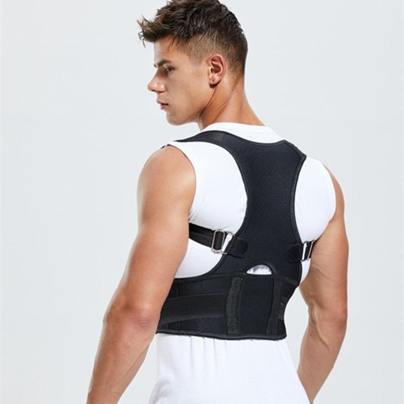 3dome Posture Support Brace For Neck & Back Pain Relief For Men & Women(L, Black) Posture Corrector  (Black)