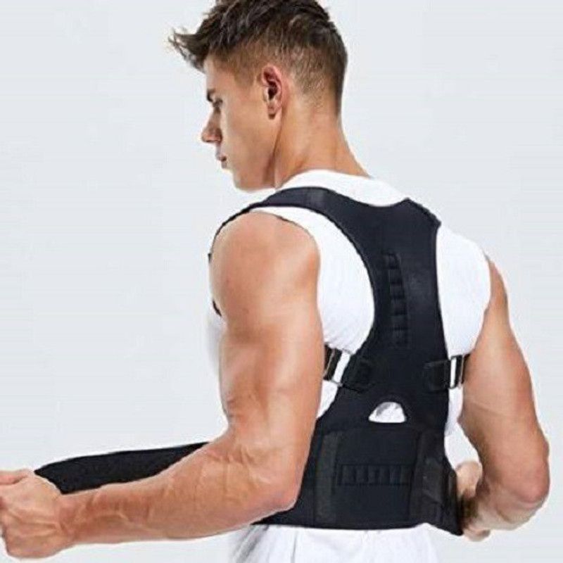 KRITAM Magnetic Posture Corrector Belt for Men and Women (Large) Back Support (Black) Posture Corrector  (Black)