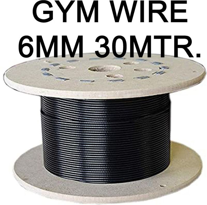Draven PU (Polyurethane) Coated Stainless Steel Wire 6MM (30M) for Home /Gym Equipment| Weight Lifting Bar  (Black)