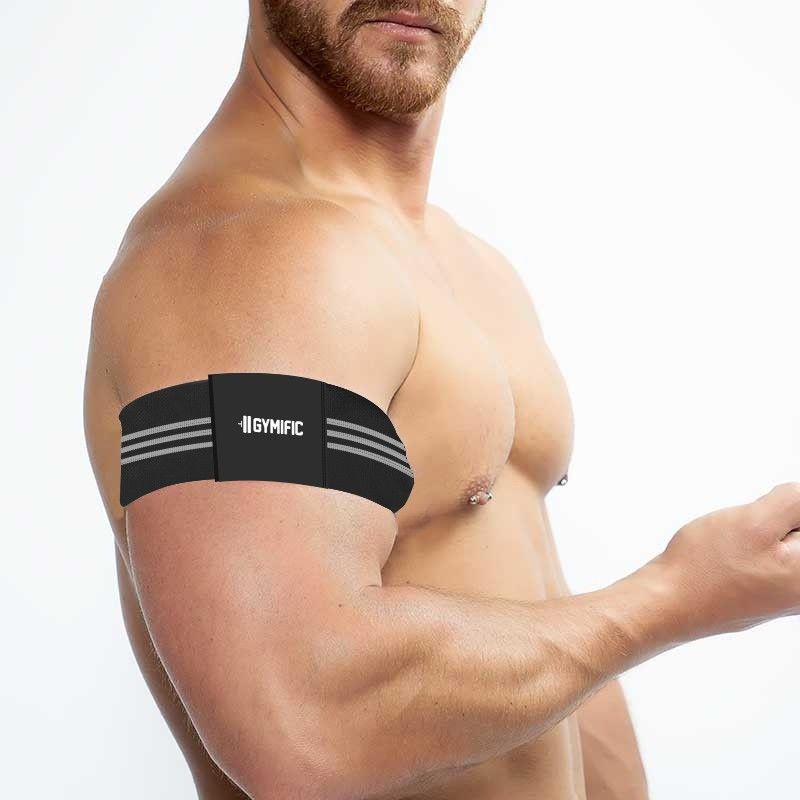 GYMIFIC Workout Bands with Hook & Loop Closure, Gain Muscles Without Lifting Knee Support  (Black)