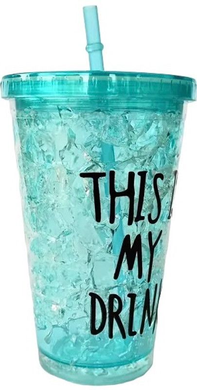 HOUSECART This is my drink sipper 450 ml Sipper  (Pack of 1, Pink, Blue, Plastic, Glass)