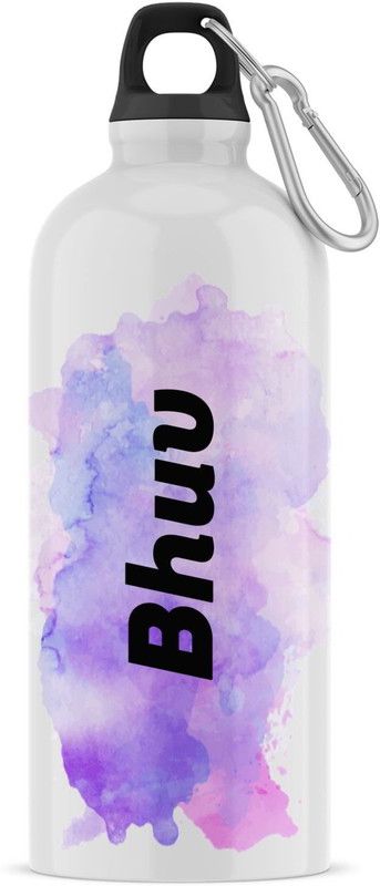 Ashvah Sipper/Water Bottle - Best Happy Birthday Gift for Kids, Name - Bhuv 600 ml Sipper  (Pack of 1, White, Purple, Aluminium)