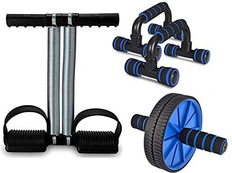 KEP Super Quality Tummy Trimmer with Ab Roller and Push Up Bar for Home Workout Home Gym Kit Fitness Accessory Kit Kit