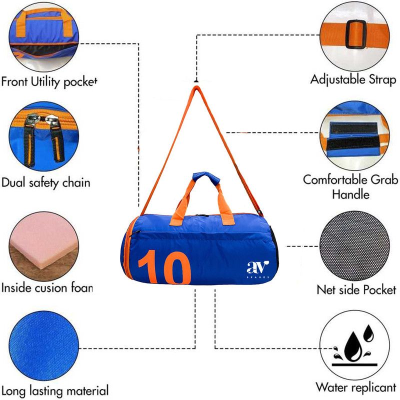 One28 Gym Duffel Bag with shoe compartment ll & Small Shipper bottle blue Fitness Accessory Kit Kit