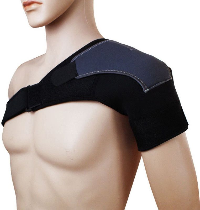 TIMA Shoulder Support Adjustable Neoprene Stretch Strap Wrap Belt Band Pads Gym Guard Brace Support Medical Posture Compression Shoulder Pad Black Shoulder Support  (Black)