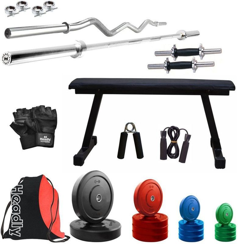 Headly 60 kg Premium CP-HR-60KGCOMBO7 Coloured Home Gym Combo