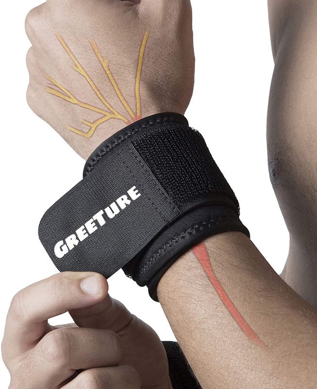Greeture Unisex Wrist Support / Wrist Wrap / Wrist Strap Neoprene Wrist Support  (Black)