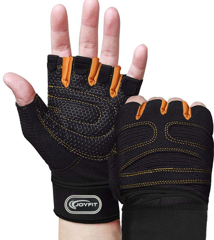 Joyfit Weight Lifting Gloves with 12" Wrist Wrap Support for Workout, Gym, Sports Gym & Fitness Gloves  (Orange)