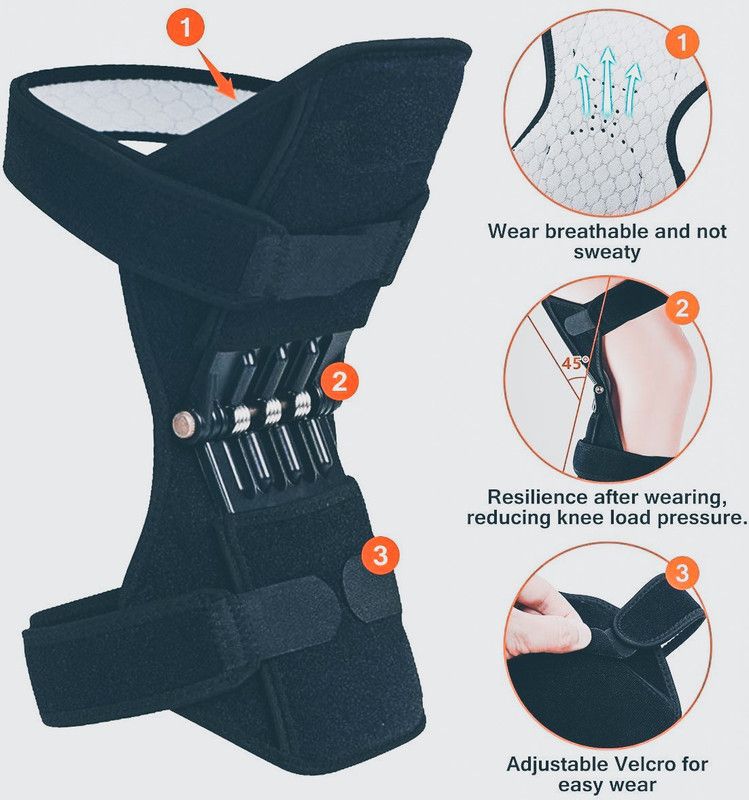 ASHVI CITY Power knee 515 Knee Support  (Black)