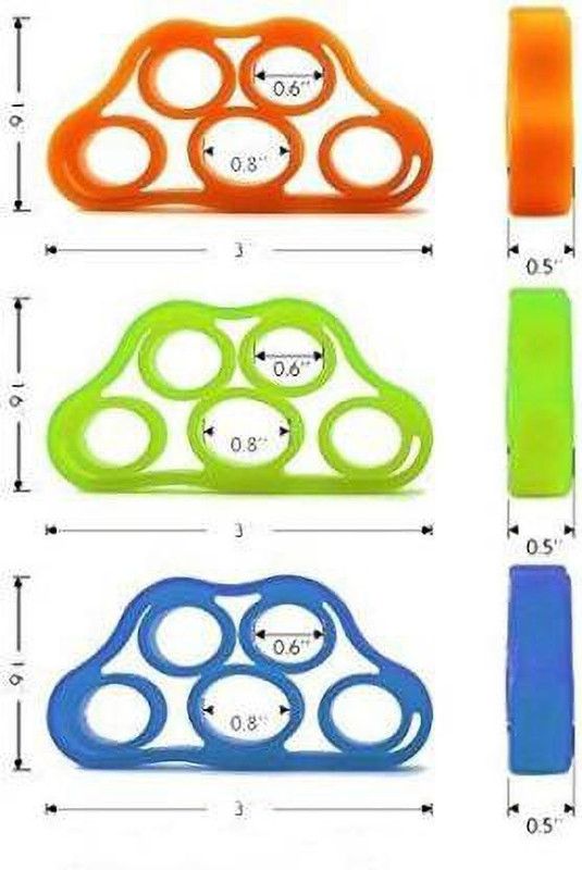 keycraze Set of 3 Hand Strengthener Finger Stretcher Hand Grip/Fitness Grip  (Green, Blue, Orange)