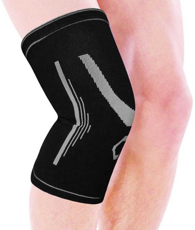 NIRVA Knee Compression Sleeves,Soft Knee Pads Knee Support  (Black, Grey)
