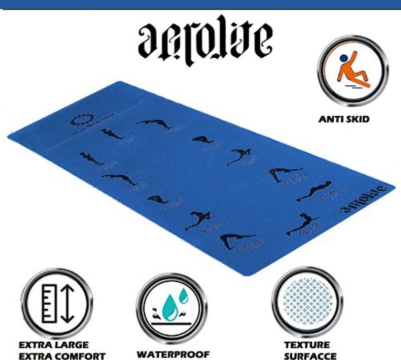 Aerolite Printed Sun Salutation 36 X 78 Blue 12 mm Yoga Mat