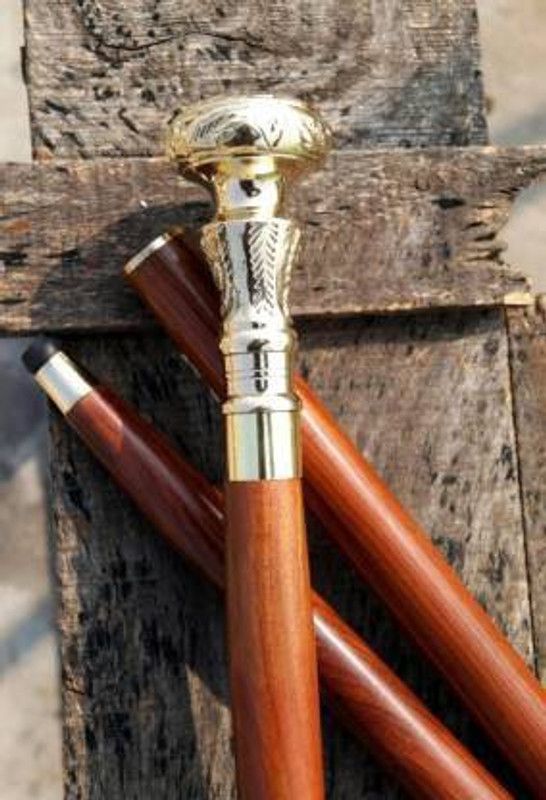 Fizon Enterprises Beautiful wooden stick with victoria brass handel Walking Stick