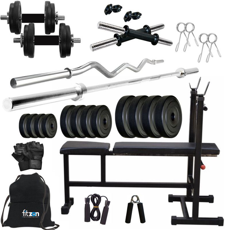 FITZON 22 kg PVC COMBO 5-SL Home Gym Combo
