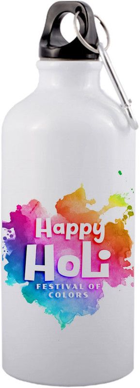 COLOR YARD best happy holi gift mug with colorful watercolor abstract background on 600 ml Sipper  (Pack of 1, Multicolor, Aluminium)